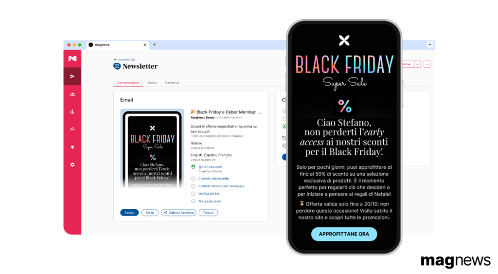 Esempio di email marketing per il black friday