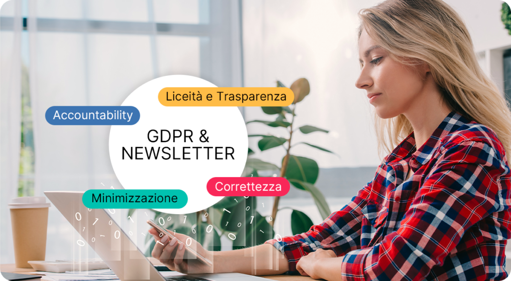 Rappresentazione dei principi del GDPR applicati alla newsletter