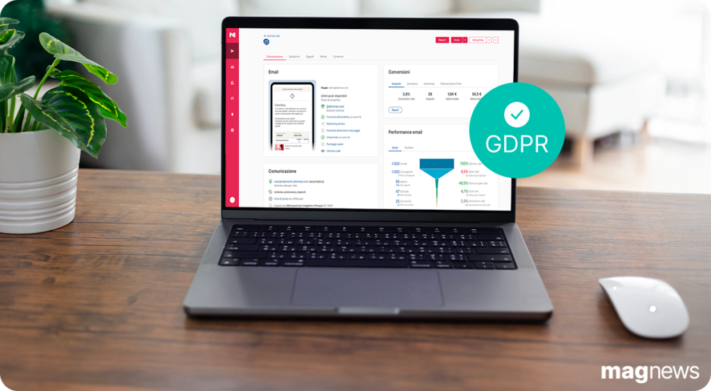 Dashboard magnews per la gestione delle newsletter in conformità con il GDPR