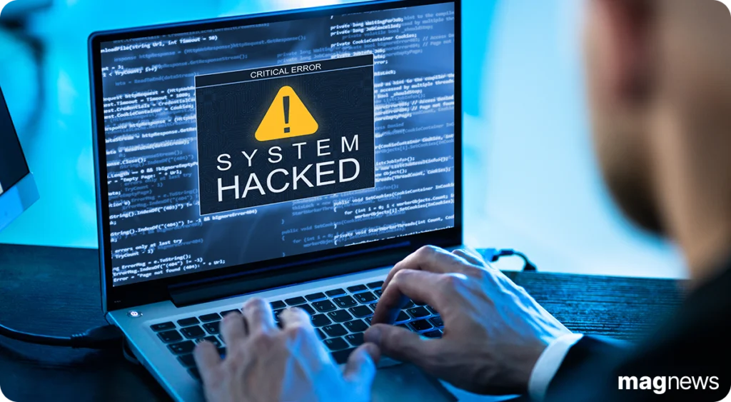 Screen con warning System Hacked